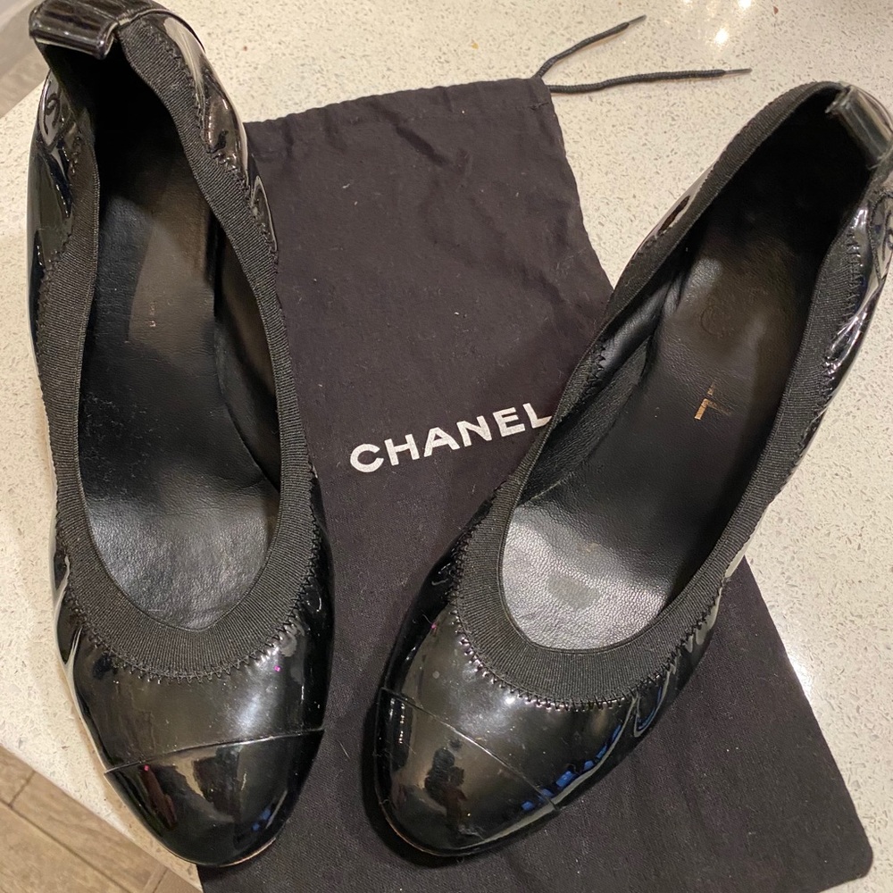 Chanel patent leather shoes